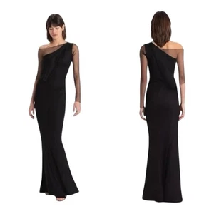 Marcella NYC Sheer Mesh overlay evening gown maxi dress in black NWOT SZ XXL - Picture 1 of 10