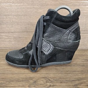 Ash Bowie Hidden Wedge Black Suede Leather Trainers Shoes Size UK 5 EU 38 - Picture 1 of 19
