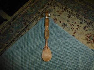 Vintage HAND CARVED WOOD FIGURAL SPOON Large TRIBAL SCUPLTURE CARVING 16" VG ! - Picture 1 of 6