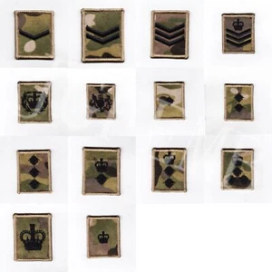 Black design British Army Multicam MTP Rank Embroidery Patch - Picture 1 of 16