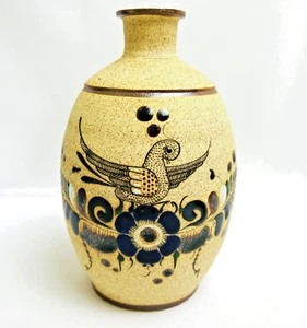 Tonala Mexican Folk Art Pottery Vintage Sandstone Vase Signed Netzi Mexico 6" - Picture 1 of 6