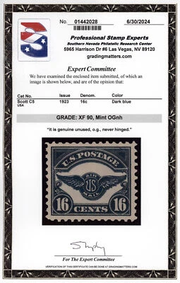 US Scott #C5 | Mint NH | XF 90 Extra Fine | PSE Cert - Image 1 of 3