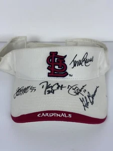 TONY LARUSSA Glenn Brummer DANNY COX Jeff Suppan JERRY REUSS AUTOGRAPH VISOR StL - Picture 1 of 7