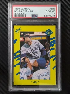 1990 Classico Nolan Ryan Win #6 Serie III #T84 - Grado PSA GEM MT 10! - Foto 1 di 2