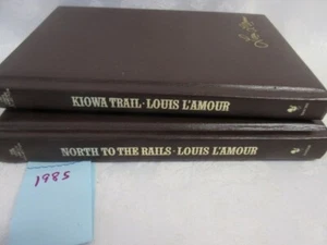 2 Louis L'Amour 1985 Leatherette Books: KIOWA TRAIL & NORTH TO THE RAILS, Mint! - Imagen 1 de 15