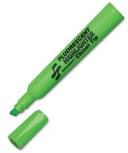 Skillcraft Chisek=l Tip Tube Type Fluorescent Highlighter Chisel Point Green Ink - Picture 1 of 1