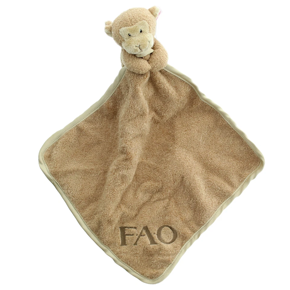 FAO Schwarz Plush Monkey Baby Lovey Security Blanket