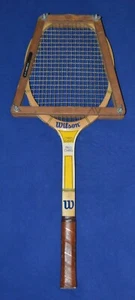 Wilson CHRIS EVERT - MISS CHRIS Vintage Wooden Tennis Racquet Yellow/White NICE - Picture 1 of 7
