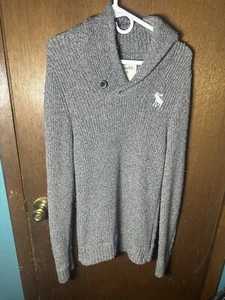 Abercrombie & Fitch Men's Sweater Shawl Collar Size Large Pullover - Picture 1 of 4