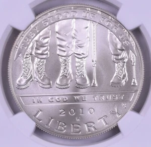 2010-W Disabled Veterans Commemorative Dollar - NGC MS70 - Picture 1 of 3