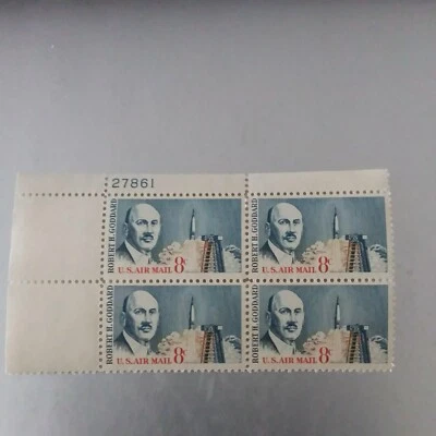 SCOTT STAMP #C69 DR. ROBERT H. GODDARD, BLOCK OF 4, MNH,OG - Image 1 of 2