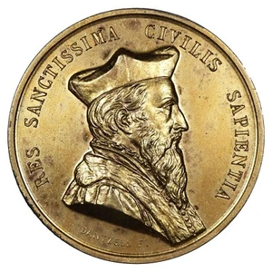 France médaille 1851 Académie de Législation Toulouse signée Dantzell - vermeil - Picture 1 of 3