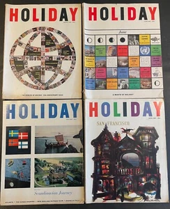 (4) Holiday Magazine Lot 1961 Art Vintage-ANN. ISSUE-SCANDINAVIAN JOURNEY-SAN FR - Bild 1 von 2