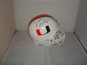 Ray Lewis signed Miami Hurricanes Riddell helmet - Pro Football HOFer - w/photo - Picture 1 of 1
