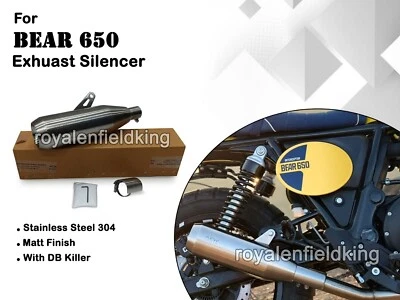 Adatto Per Royal Enfield Bear 650 "AEW SS Finitura Matt Silenziatore" - Immagine 1 di 4