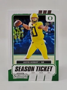 2021 PANINI CONTENDERS DRAFT PICKS #10 JUSTIN HERBERT SEASON TICKET - Picture 1 of 2