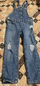 Girls EUC Old Navy Denim Jean Overalls Size S 6 Worn Once - Picture 1 of 4