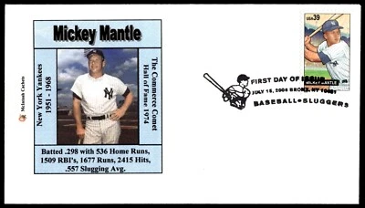 2006 Mickey Mantle FDC Commerce Comet HOF 1974 MCINTOSH Cachet - Image 1 of 2