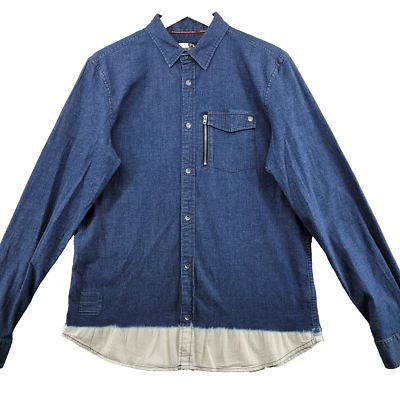 Buffalo David Bitton Sicasto Men's Size M Blue Acid Wash Denim Jean Shirt - Image 1 of 4