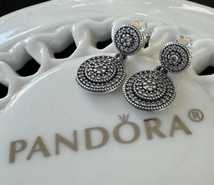 Authentic Pandora Radiant Elegance Drop Earrings #290688CZ - Picture 1 of 10