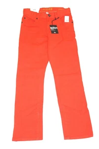 Gap Kids Boys 12  Regular Bright Orange Jeans 1969 Straight Action Stretch New - Picture 1 of 2