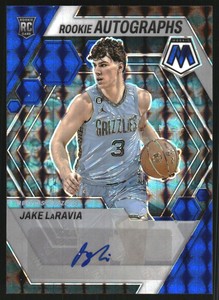 2022-23 Panini Mosaic Rookie Autographs Mosaic Blue #30 Jake LaRavia Auto /49