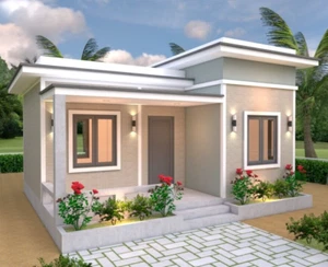 23x20 Feet Small House Plans 7x6 Meter One Bedroom Flat Roof (A4 Hard Copy) - Picture 1 of 7
