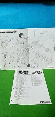 TAMIYA STADIUM BLITZER RC PARTS LIST FOGLIO e SPACCATO  RICAMBI scala 1:10 - Immagine 1 di 3