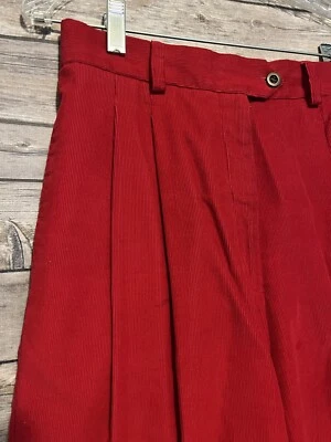 Vintage David Brooks Red Corduroy Wide Leg Shorts Size 10 (26x9.5) - Image 1 of 4