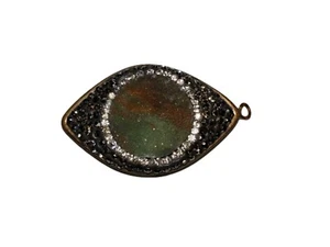VTG 925  Lovely Vintage DRUZY EVIL EYE Protectant Pendant Sterling Silver - Picture 1 of 11