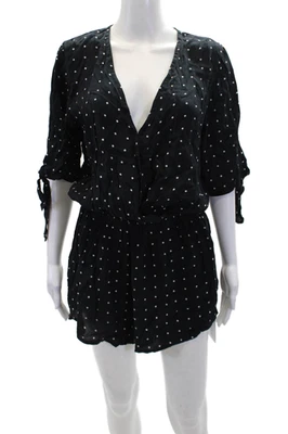 Mameluco Faithfull The Brand para mujer con estampado de diamantes cuello en V azul marino blanco talla 8 Foto 1 de 4