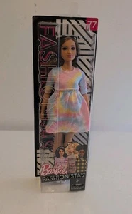 Barbie Fashionistas Brunette #77 Curvy with Babydoll Tye Dye Dress Sealed In Box - Picture 1 of 17