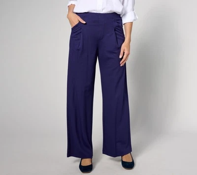 Isaac Mizrahi Live! Women's Petite Pants PL Stretch Twill Pull on Blue A631741 - Image 1 of 4