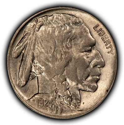 1924 5c Indian Head Buffalo Nickel - AU/UNC - SKU-Y6190 - Image 1 of 4