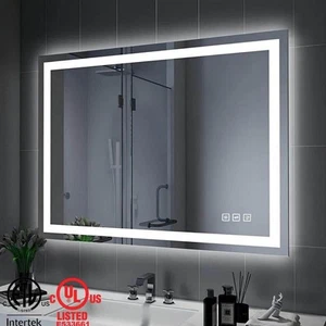 TOOLKISS 32"Hx40"W Rectangular Antiniebla Luz LED Pared Baño Tocador Espejo - Imagen 1 de 15