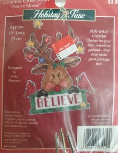 Dimensions Festive Moose chime plastic canvas kit yarn needlework kit-incomplete - Picture 1 of 2