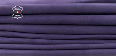 Gamuza púrpura berenjena cuero de cabra italiano suave 6 pieles 14sqf 0,8 mm #C6845 Foto 1 de 4