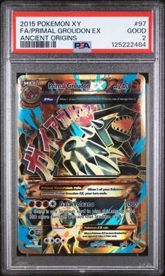 PSA 2 2015 POKEMON XY ANCIENT ORIGINS #97 FULL ART PRIMAL GROUDON EX - Image 1 of 2