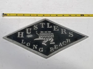 VTG Antique Long Beach California HUSTLERS Car Club Street Racing Hot Rod Plaque - Picture 1 of 3