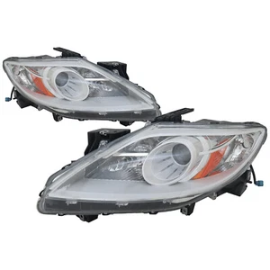 Headlight Set For 10-12 Mazda CX9 Halogen Chrome Left Driver Right Passenger - Picture 1 of 7