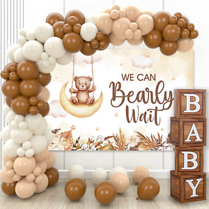 Teddy Bear Baby Shower Party Decorations - Wood Grain Boxes with Baby Letters