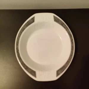 Syracuse China Syralite Restaurant Ware Oval Platter Black Screen Stone Wall EUC - Picture 1 of 8