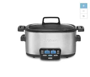 NEW Slow Cooker Crock Pot 6 QT Quart Programmable Oval Stainless Steel Crockpot - Picture 1 of 2