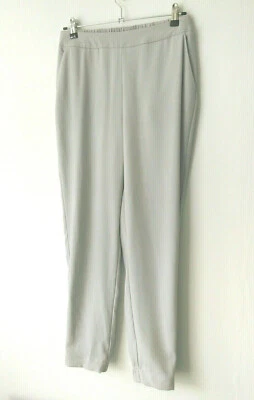 EX M&S Silver Grey Crepe Day to Evening 'Jogger' Style Ankle Grazer Trousers - Image 1 of 4