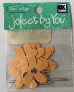 ORANGE/GOLD VINCA FLOWER Embellishments (10pc)Jolee's•Floral •Wedding •Anniv. - Picture 1 of 6