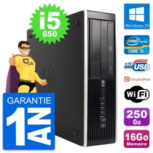 PC HP 8100 SFF Intel Core i5-650 RAM 16Go Disque Dur 250Go Windows 10 Wifi - Photo 1/3