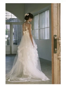 New David Fielden Couture Asymmetrical Lace Wedding Dress Size 10 RRP £4400 - Picture 1 of 21