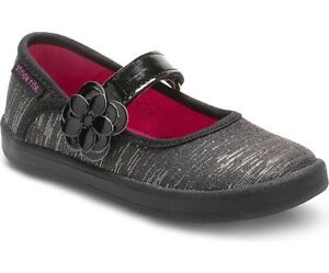 NIB Stride Rite Mary Jane Shoes Marleigh Black Silver 6.5 8 8.5 10.5 11 11.5 12