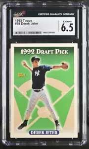 1993 Derek Jeter Topps  Draft Pick #98 CGC 6.5 EX-NM+ - Picture 1 of 2