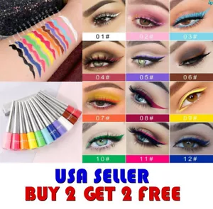 Cmaadu 12 Farben MATT wasserdicht Lidschatten flüssiger Eyeliner Make-up metallic - Bild 1 von 20